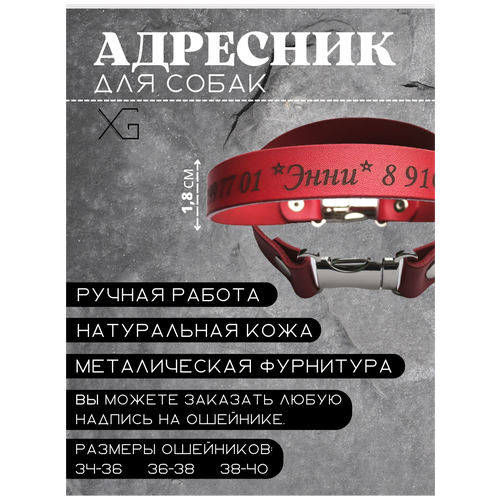 Адресник для собак/ адресник-шнурок для собак кожаная для мелких и средних пород