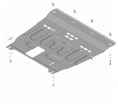 Защита картера и КПП Motodor для Киа Оптима 2016-2020 сталь 2мм арт: MO.70914-2
