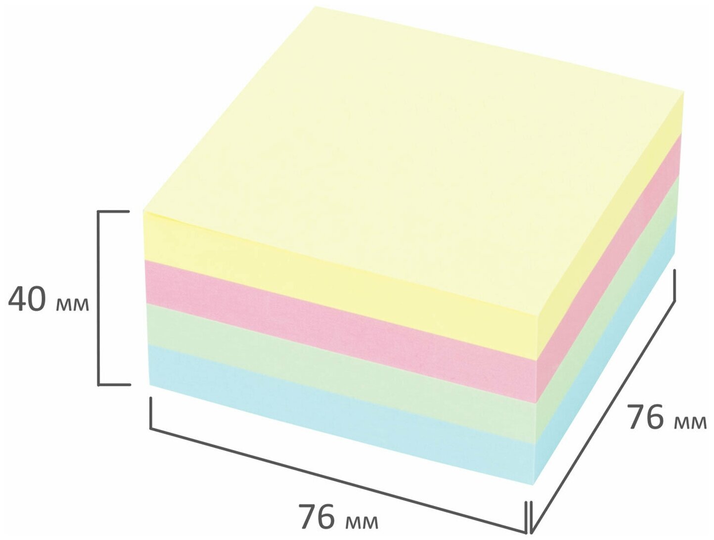 Блок самоклеящийся (стикеры) STAFF, 76х76 мм, 400 листов, 4 цвета, код_1С - фото №5