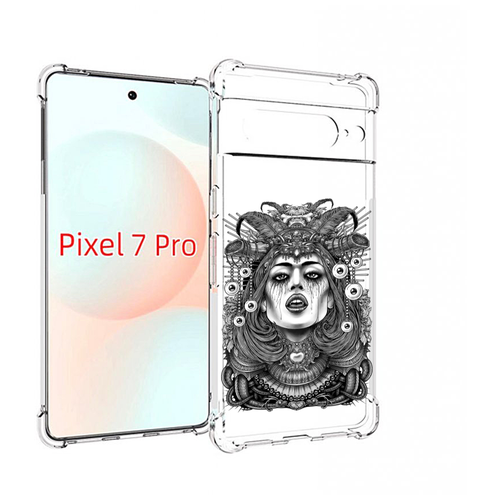 Чехол MyPads портрет девушки черно белый для Google Pixel 7 Pro задняя-панель-накладка-бампер