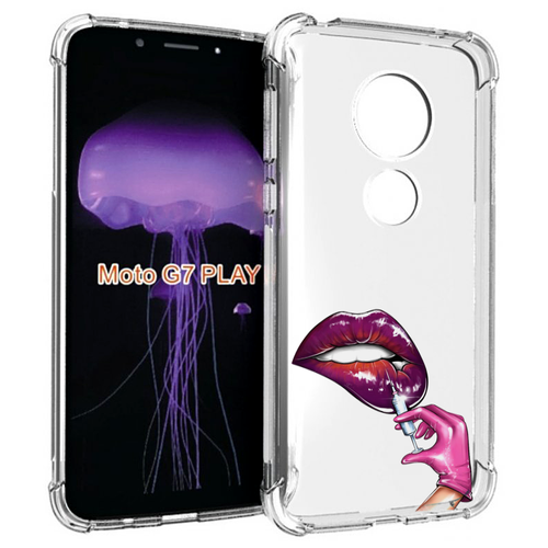 Чехол MyPads качаем-губы для Motorola Moto G7 Play задняя-панель-накладка-бампер чехол mypads качаем губы для motorola moto g22 4g задняя панель накладка бампер