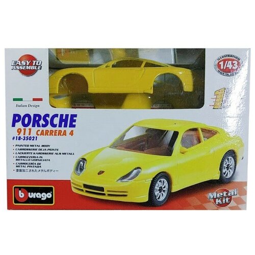 Сборная модель Porsche Carrera 911 156 1:43 Bburago 18-35021 porsche 911 motormax сборная металлическая модель автомобиля масштаб 1 24