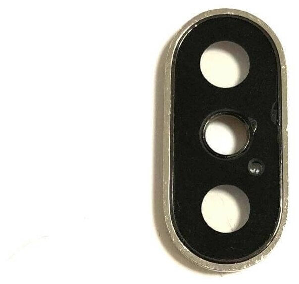 Стекло (линза камеры) в металлической рамке для iPhone X Черный