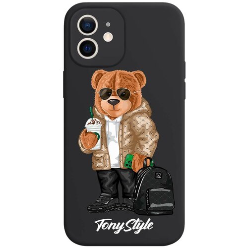 Черный силиконовый чехол для iPhone 12 Tony Style в очках