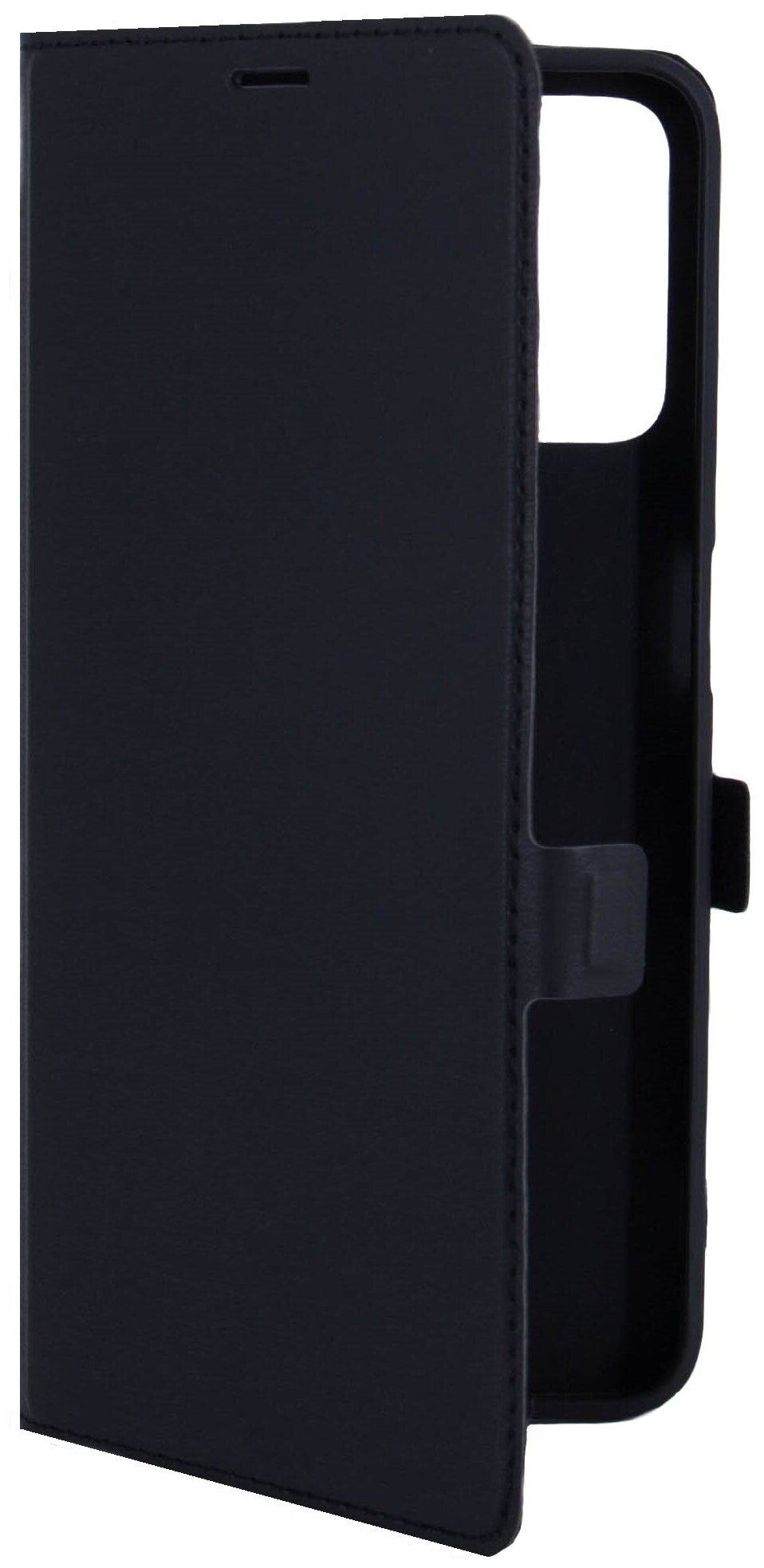 Чехол на Realme C35 (Риалми С35) эко кожа черный с функцией подставки отделением для пластиковых карт и магнитами, Brozo