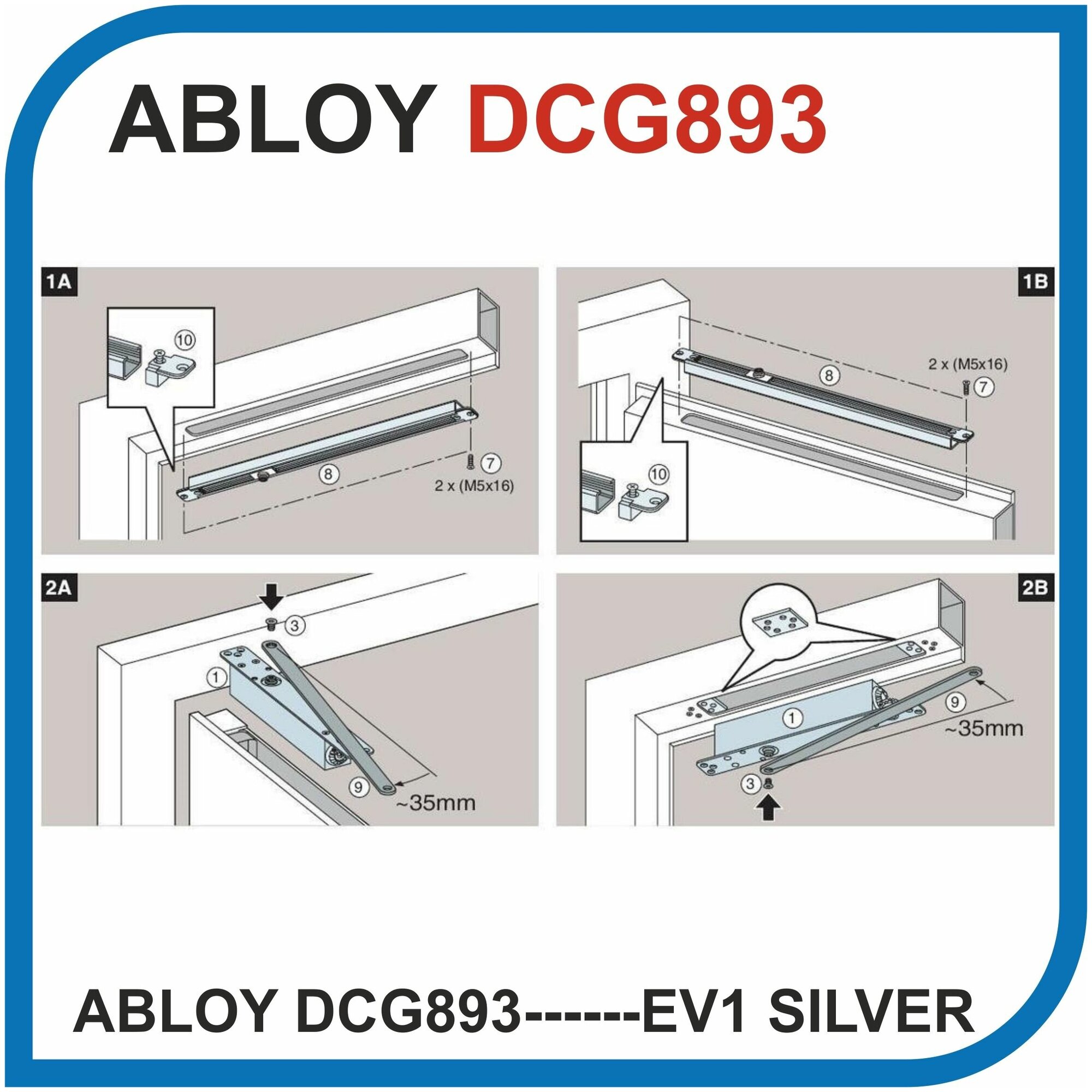 Врезная скользящая тяга скрытого монтажа ASSA ABLOY DCG893------EV1-. silver для DC840/860 - фотография № 4