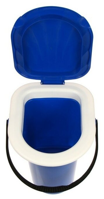 Ведро-туалет, h = 38 см, 18 л, съёмный стульчак, синее - фотография № 4