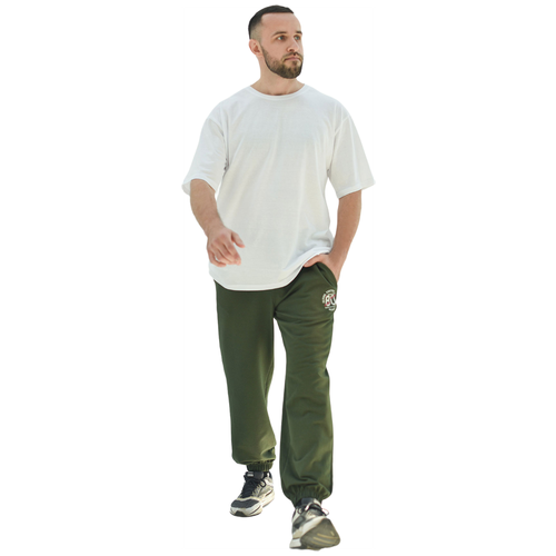 Брюки спортивные Оптима Трикотаж, размер 52, хаки брюки оптима трикотаж спортивные свободный силуэт размер 52 зеленый