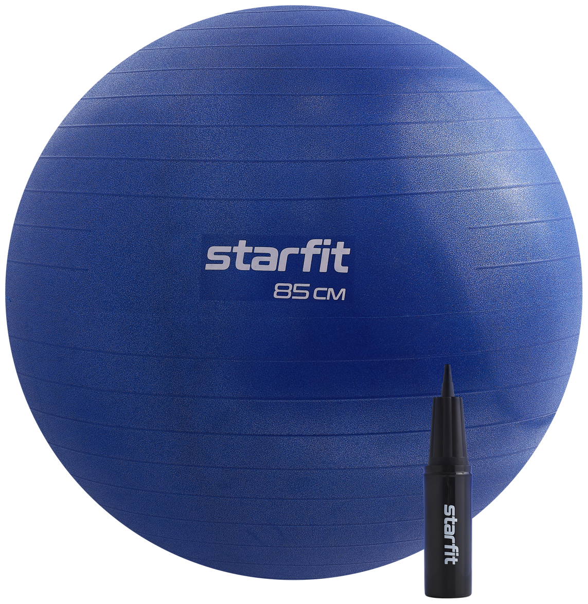 Без упаковки фитбол Starfit Gb-109 антивзрыв, 1500 гр, с ручным насосом, темно-синий, 85 см