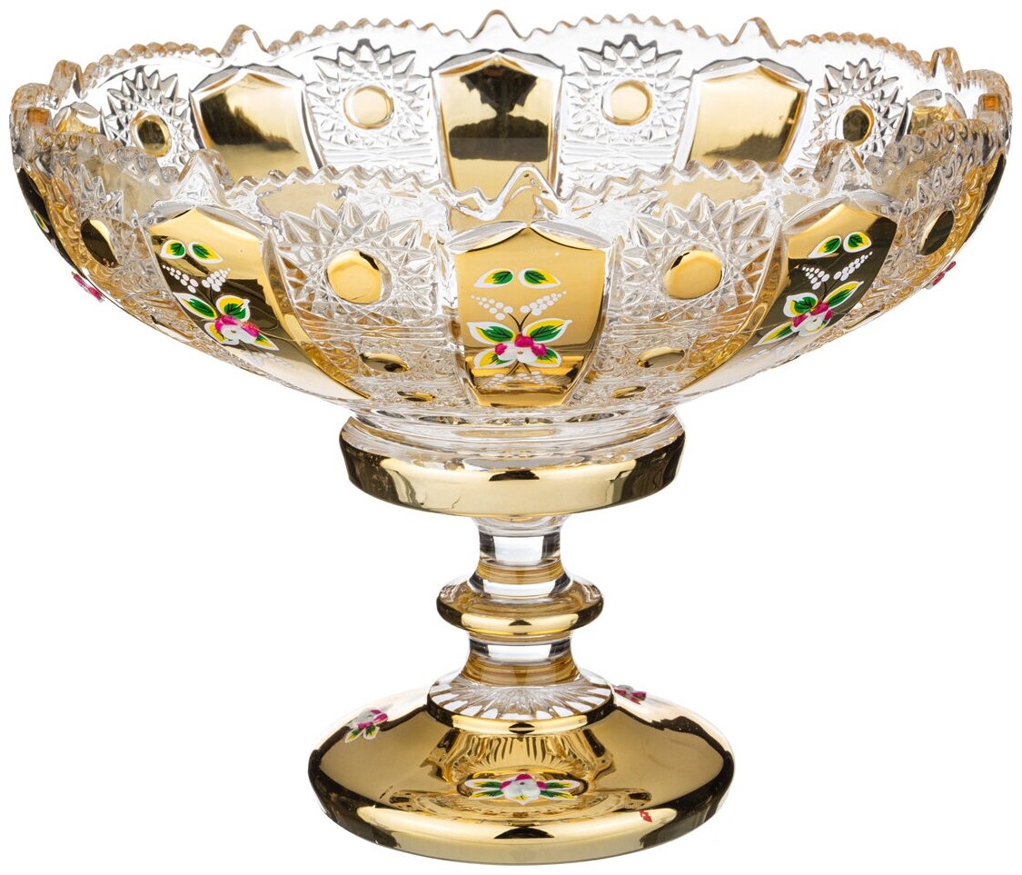 Фруктовница на ножке lefard gold glass диаметр 30 см Lefard (195-107)