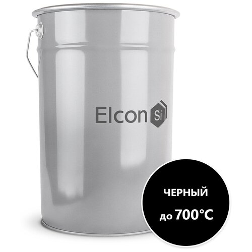 Термостойкая эмаль Elcon Max Therm черная до 700 градусов, 25 кг эмаль термостойкая elcon max therm 1200 градусов черная 0 8 кг