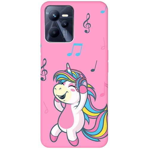 Матовый чехол Musical Unicorn для Realme C35 / Рилми С35 с 3D эффектом розовый матовый чехол unicorn для realme c35 рилми с35 с 3d эффектом бирюзовый