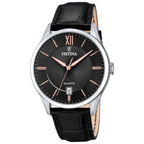 Наручные часы FESTINA Classics, черный, серебряный наручные часы festina classics черный серебряный