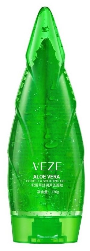 Гель для лица и тела VEZE Aloe Vera / С натуральными компонентами / Универсальный / Увлажняет и защищает кожу / Снимает раздражения / 120 мл