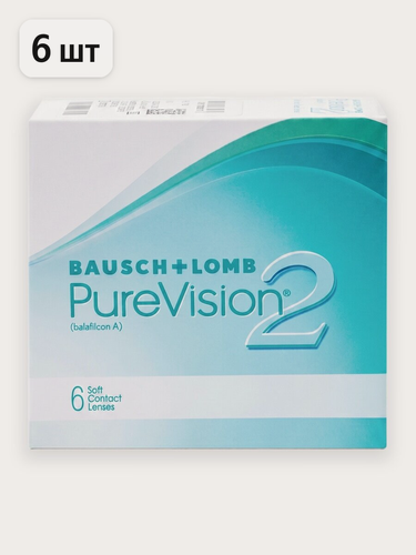 Изображение товара Ежемесячные контактные линзы Bausch&Lomb PureVision 2 HD 6 pk (BC 8.6; D -3.75)