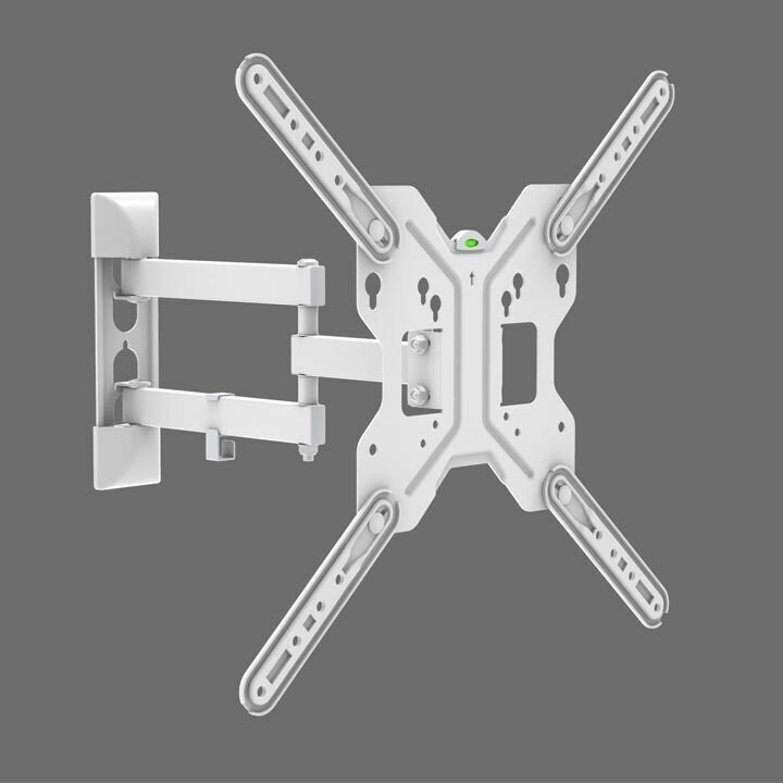 Настенный наклонно-поворотный кронштейн для телевизора 32"-55" до 30кг, белый
