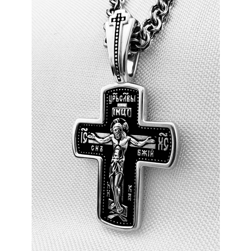 Крестик Мастерица, серебро, 925 проба, серебристый