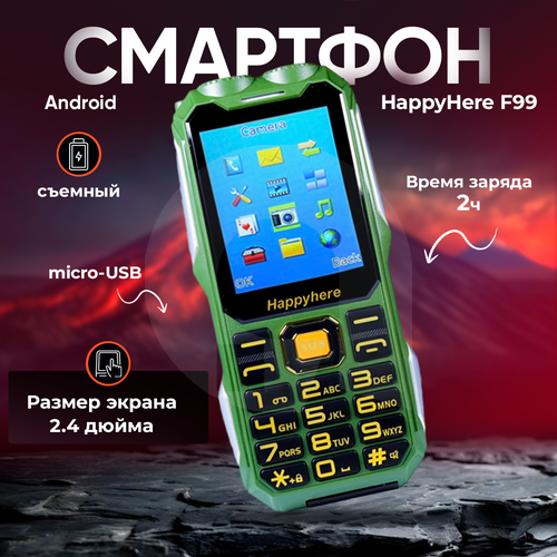 Мобильный телефон HappyHere F99 черный 8679₽