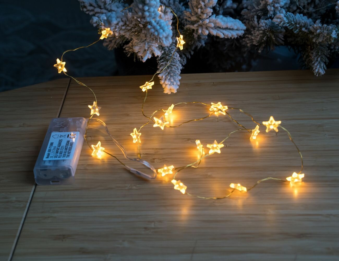 Гирлянда 40 экстра тёплых белых mini LED-ламп 2 м золотая проволока батарейки Koopman International