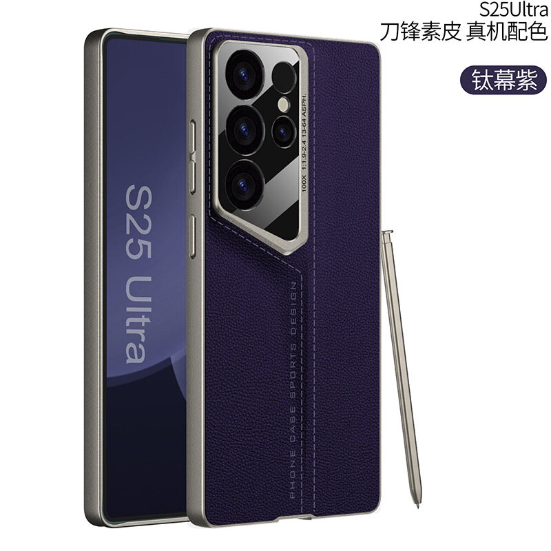 Чехол GKK Blade Warrior, для Samsung S25Ultra, кожаный, титановый сумеречно-фиолетовый