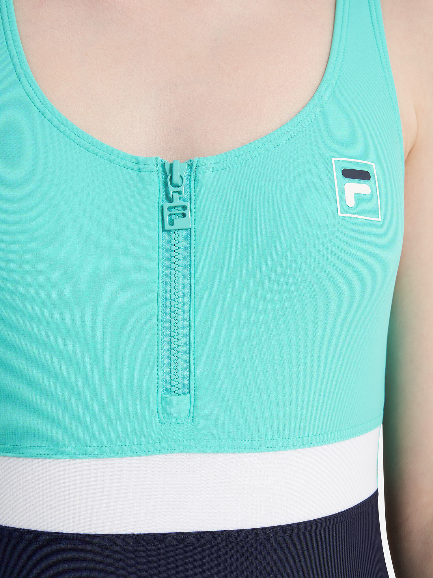 Пляжный комплект Fila Girl's Zipper Swimsuit, размер 140, синий/голубой — фото 1
