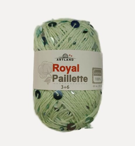 Изображение товара Пряжа Artland Royal Paillette Королевские пайетки 058 мята (25г/65м, упаковка 10 мотков)