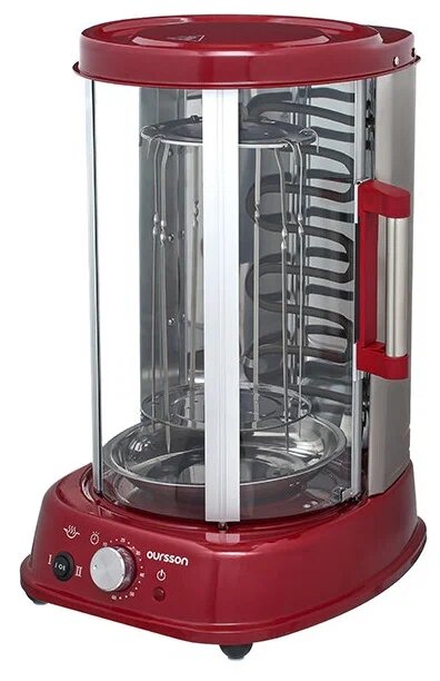 Шашлычница OURSSON VR1522B/DC сталь красная 1500 W 2 режима 7 шампуров темная вишня