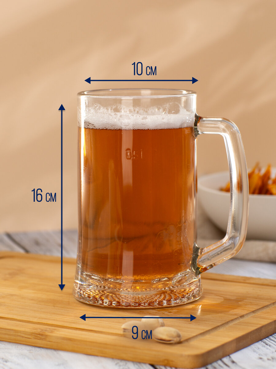 Пивная кружка стеклянная Osz ладья 500мл, 1 штука, подарочная — фото 1