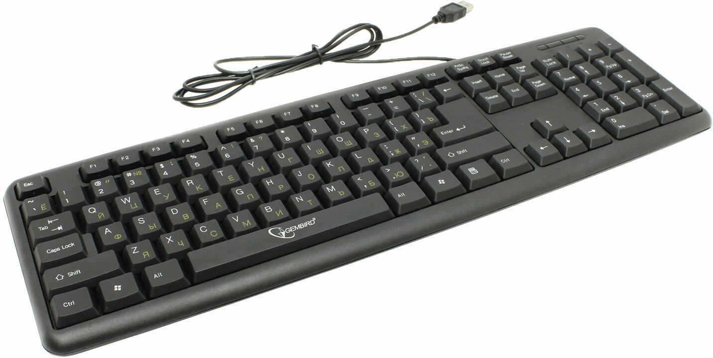 Клавиатура проводная GEMBIRD KB-8320U-BL, USB, 104 клавиши, черная