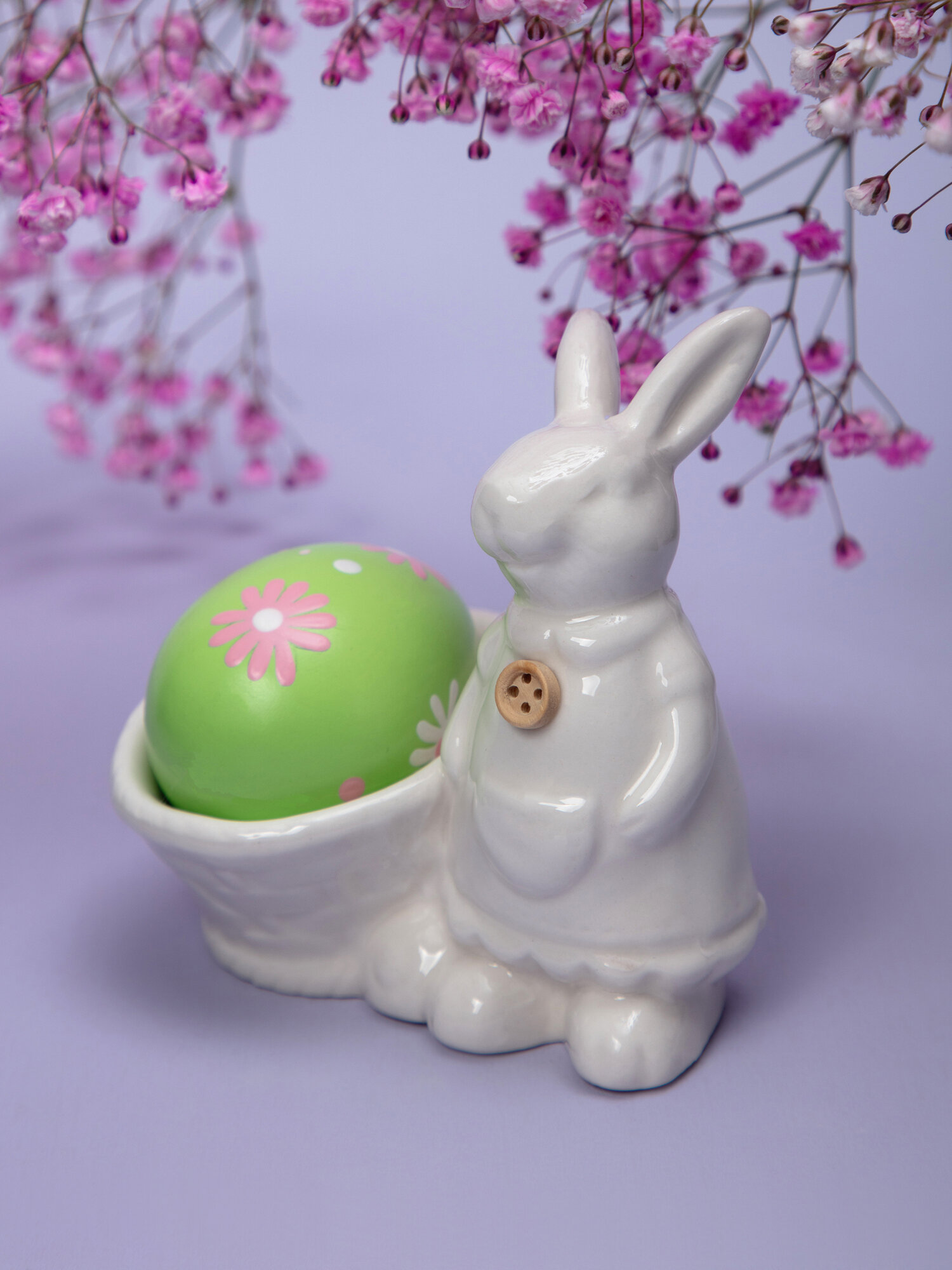 Подставка под яйцо Lefard "Пасха. Кролик", сервировочная, фарфоровая, 10 х 7,5 х 9,5 см — фото 1