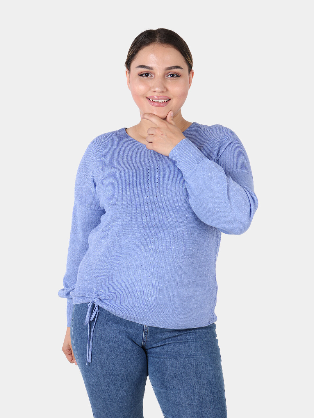 Свитер размер One Size, , светло-синий