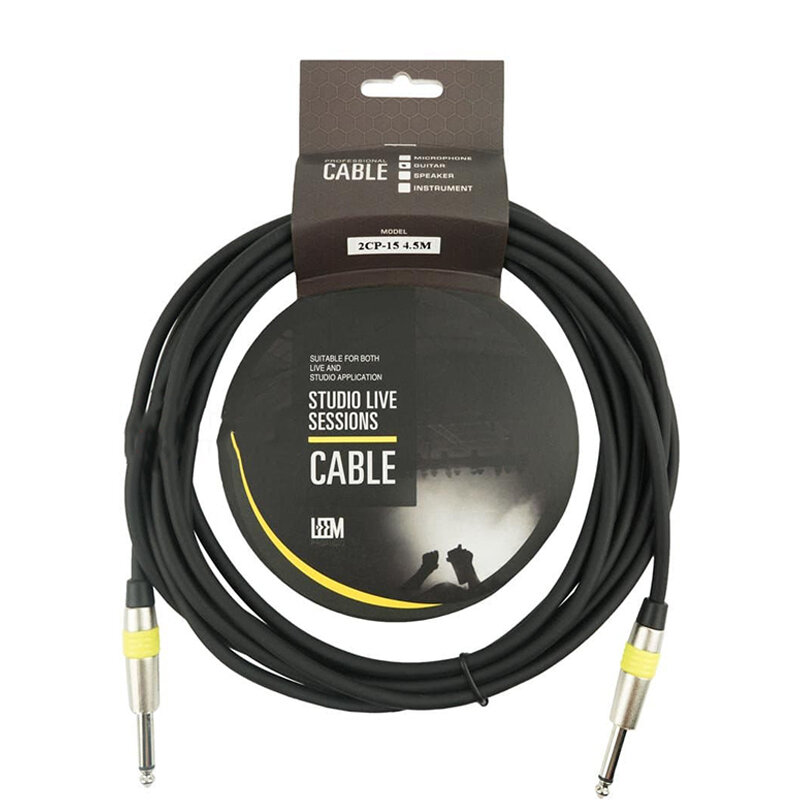 Акустический кабель инструментальный jack 6.3 mm 1/4" mono 6м Leem 2CP-20 шнур для гитары