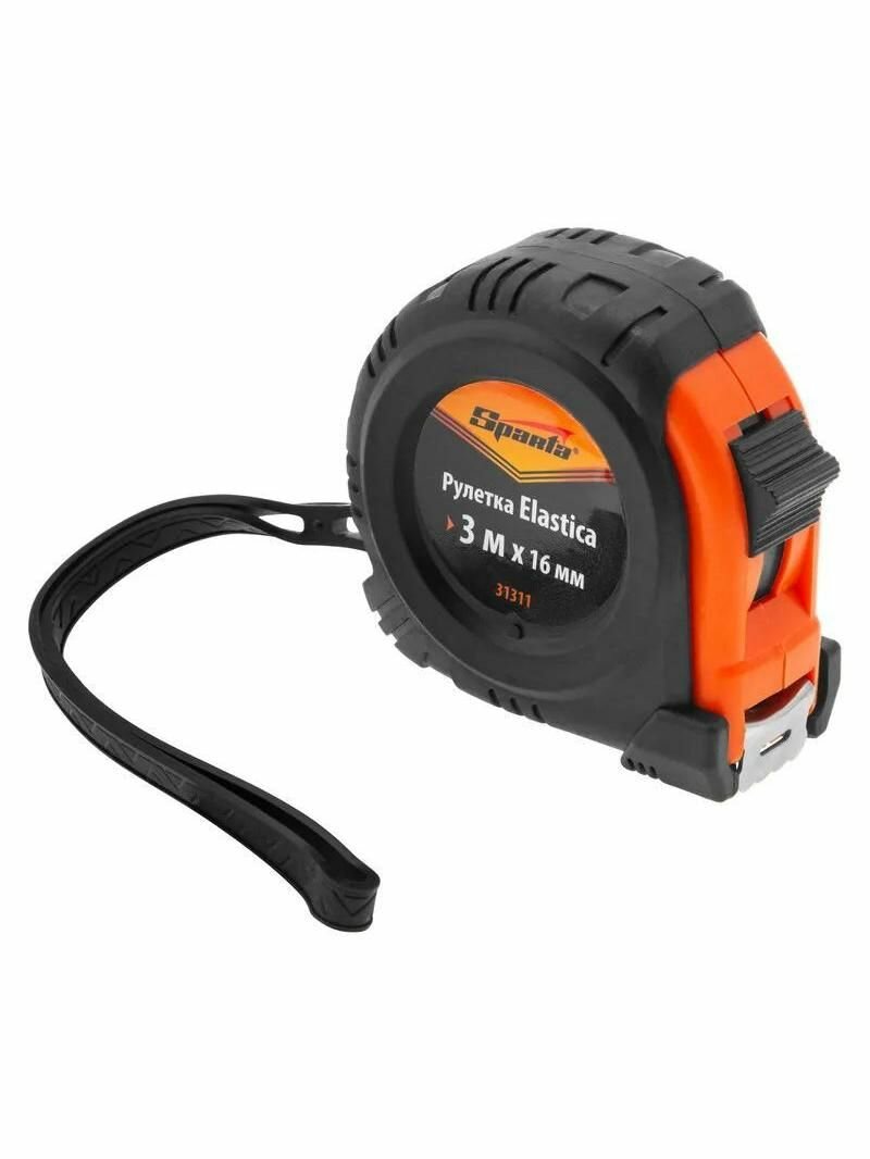 Рулетка Elastica, 3 м х 16 мм, обрезиненный корпус Sparta