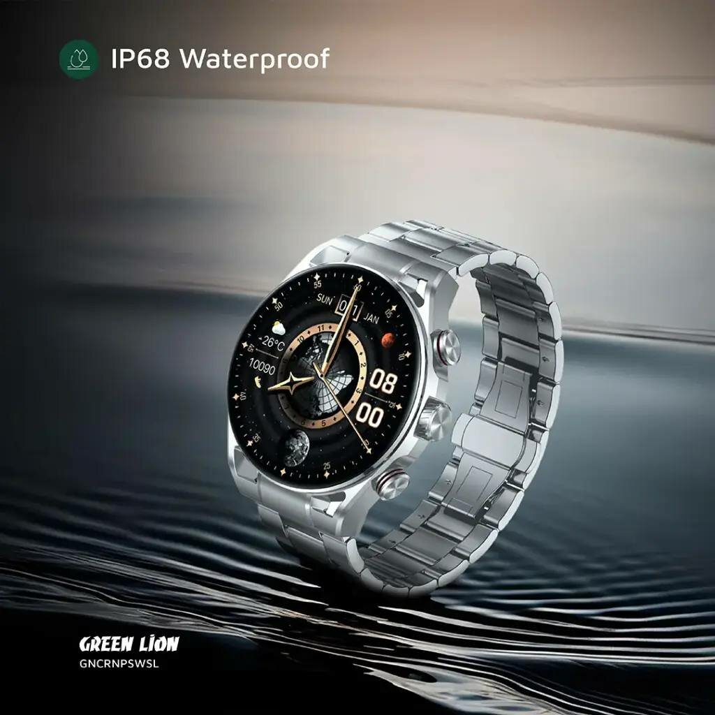 Смарт-часы Green Lion Chrono Pro — 1.6” AMOLED, яркость 1000 нит, BT-звонки, TWS, до 7 дней работы, IP68