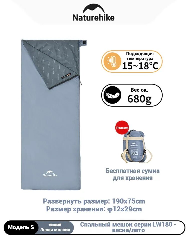 Naturehike Спальный мешок, 190 см