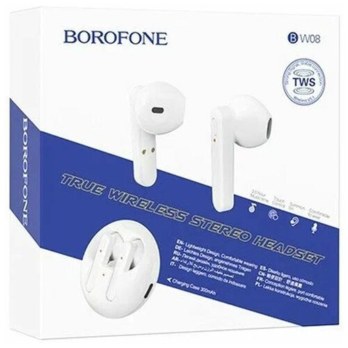Наушники BOROFONE BW08 Luxury true wireless BT headset беспроводные Bluetooth 300 мАч белый 93800₽