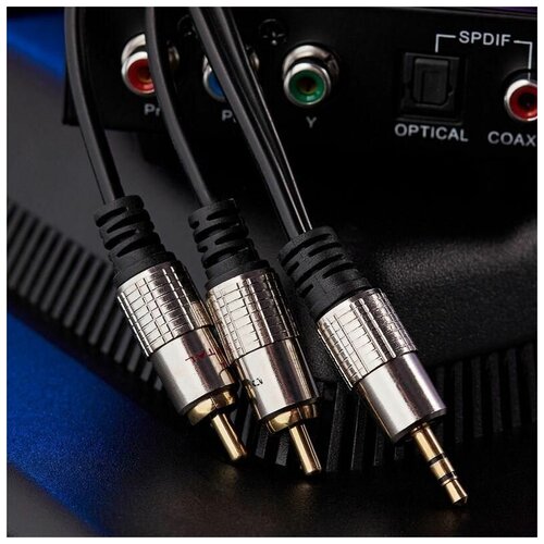 Аксессуар Rexant 3.5mm Stereo Plug - 2RCA Plug 3m 17-4224 кабель аудио 3 5мм 2rca rexant 17 4204 переходник 3 5мм штекер на 2rca штекера 3 метра чёрный