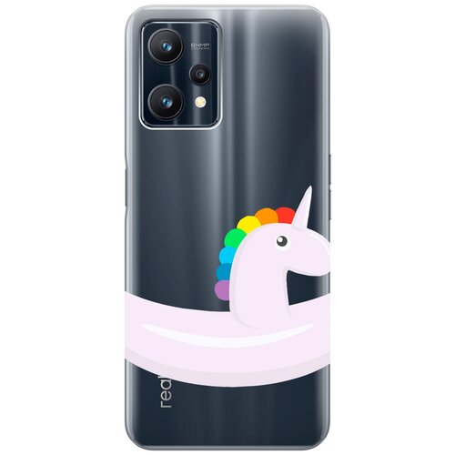 Силиконовый чехол с принтом Unicorn Swim Ring для Realme 9 Pro / Рилми 9 Про