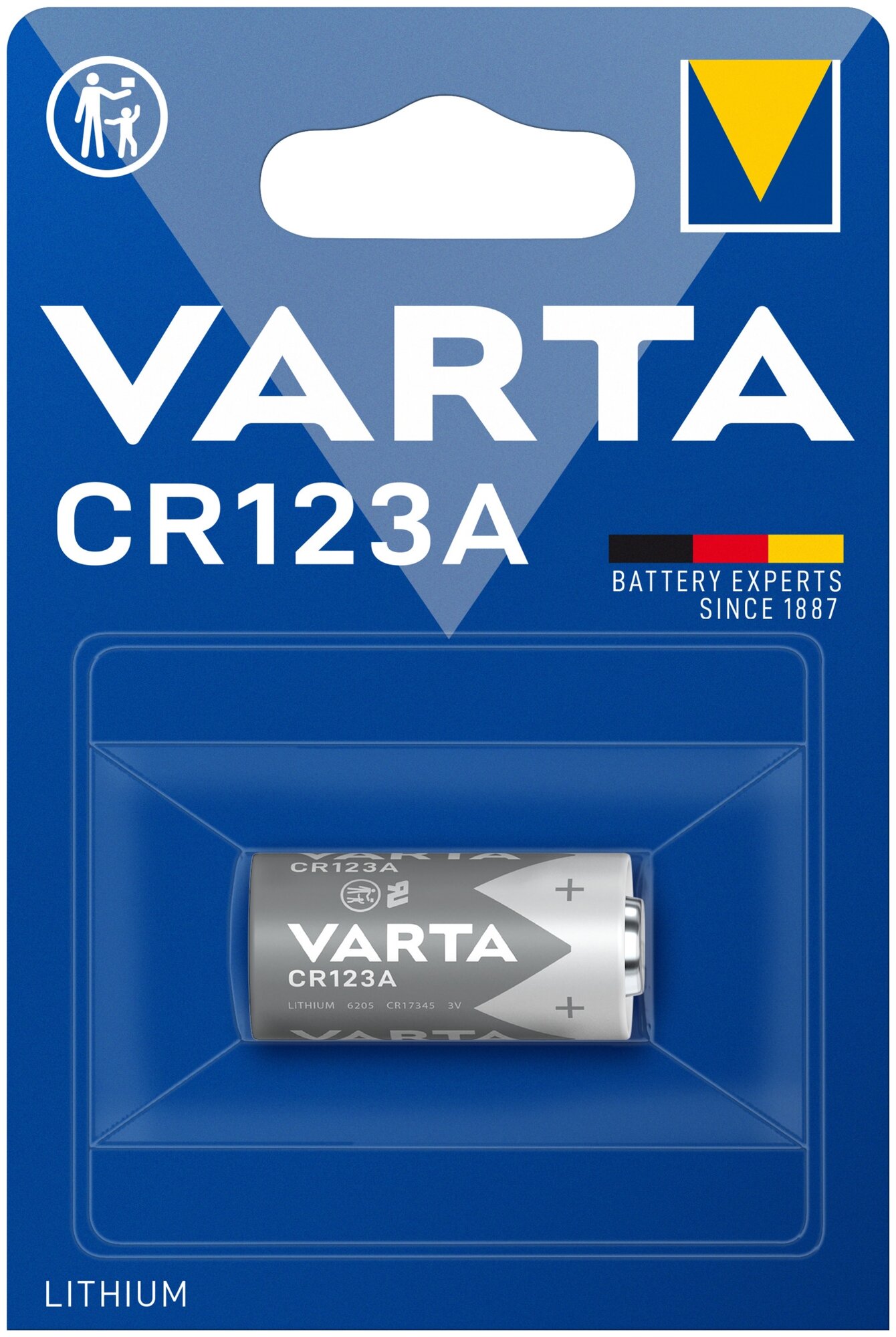 Батарейка VARTA CR123A, в упаковке: 1 шт.