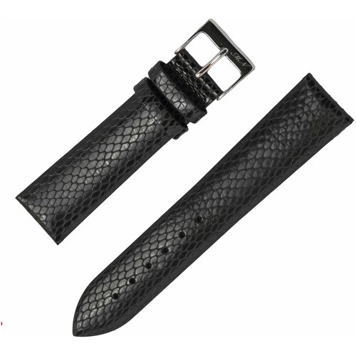 фото Mario notti ремень для часов "mario notti", s-07, 20 мм, черный, имитация кожи змеи, l