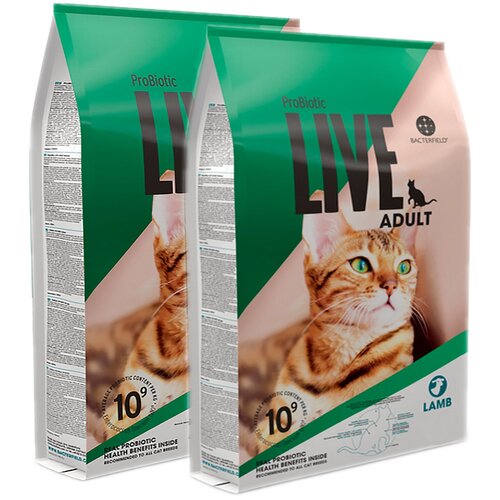 PROBIOTIC LIVE CAT для взрослых кошек с ягненком (8 + 8 кг)