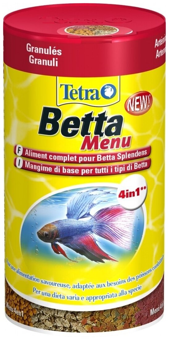 Корм для рыб Tetra Betta Menu 100мл гранулы для бойцовых рыб - фотография № 3