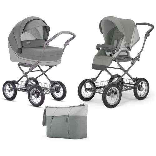 фото Коляска 2 в 1 inglesina sofia system duo cayman silver на шасси ergo bike + сумка в комплекте