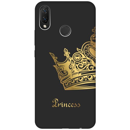 Матовый чехол True Princess для Huawei Nova 3i / P Smart Plus / Хуавей Нова 3 Ай / П Смарт Плюс с 3D эффектом черный