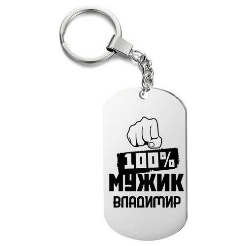 фото Брелок для ключей «мужик владимир» с гравировкой подарочный жетон ,на сумку, на ключи , в подарок irevive