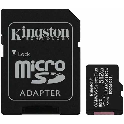 Kingston microSDXC Canvas Select Plus 512GB SDCS2/512GB + adapter память micro secure digital card 64gb class10 kingston canvas select plus cl10 uhs i card sd adapter [sdcs2 64gb]