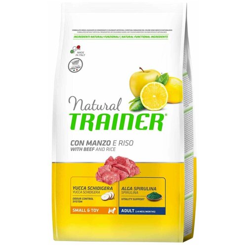 Сухой корм для собак мелких пород Trainer Natural с говядиной и рисом, 800 г