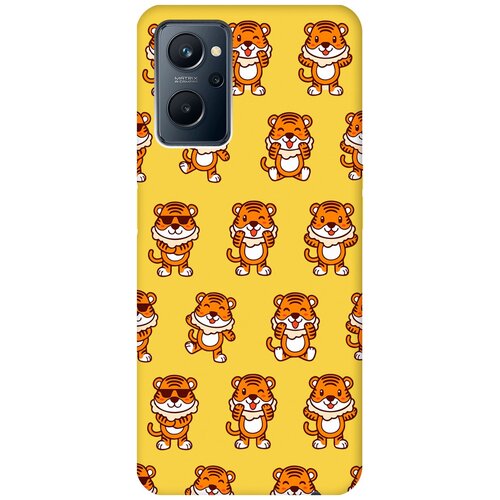 Матовый чехол Tigers Pattern для Realme 9i / Рилми 9и с 3D эффектом желтый матовый чехол retriver для realme 9i рилми 9и с 3d эффектом желтый