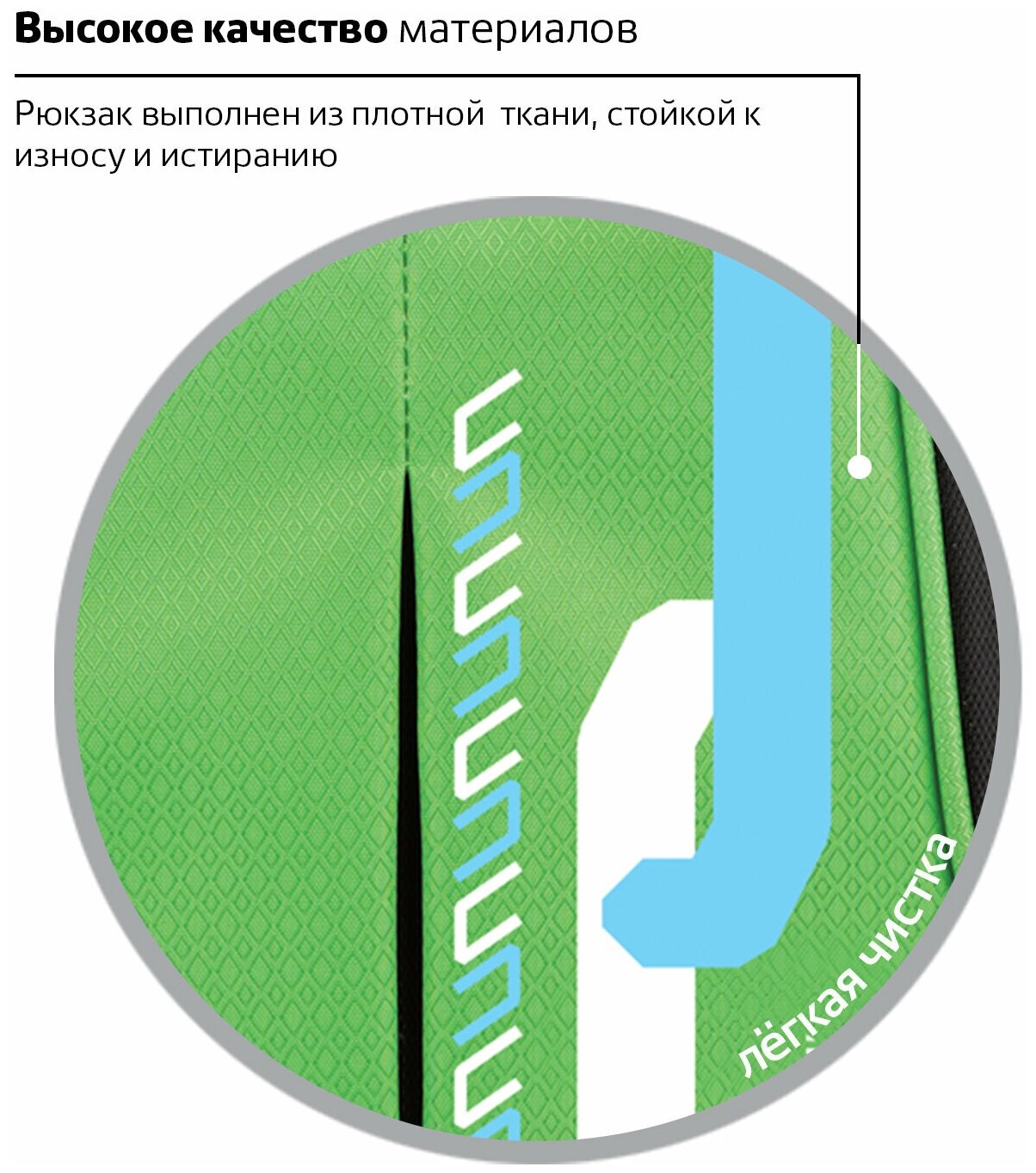 Рюкзак Brauberg Неон Лайм, вентилируемая, 3 отделения, черный (225524) - фото №9