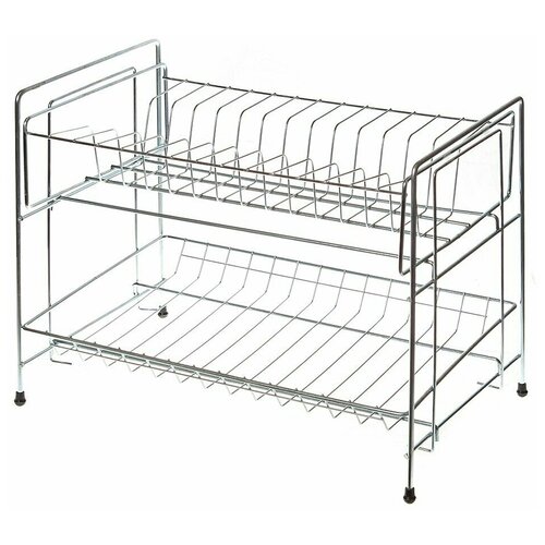 Сушилка для посуды, с поддоном, 39х30х25.5 см, оцинкованная, разборная, Юнитрейд, тнп-6.2